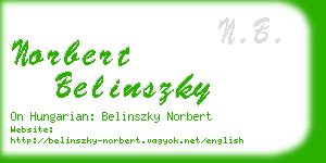 norbert belinszky business card